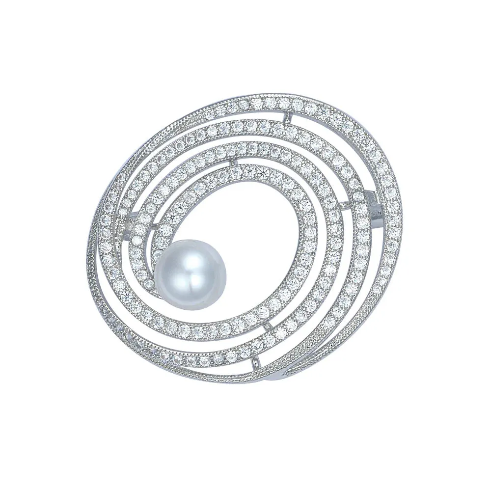 KNIGHT & DAY - Swirling CZ Brooch