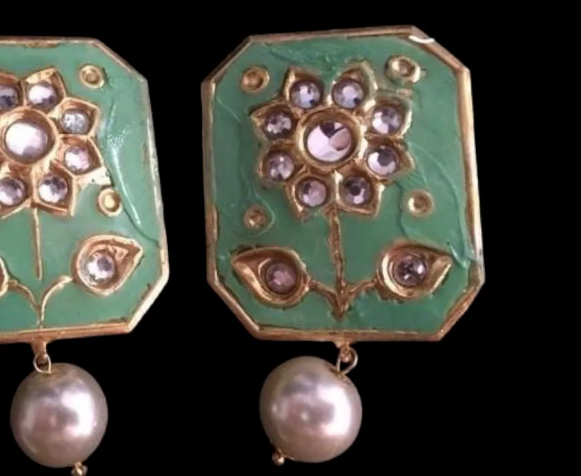 Kundan meena top style earrings ( SHIPS IN 4 WEEKS )