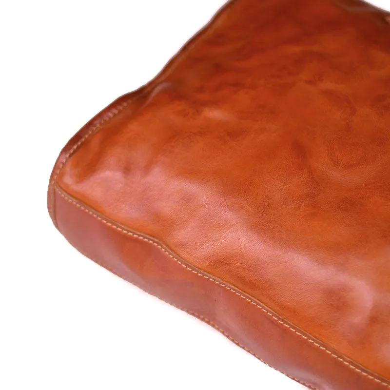 Laptop Vegetable Tanned Leather Bag For Men,Crossbody Briefcase-i7bags