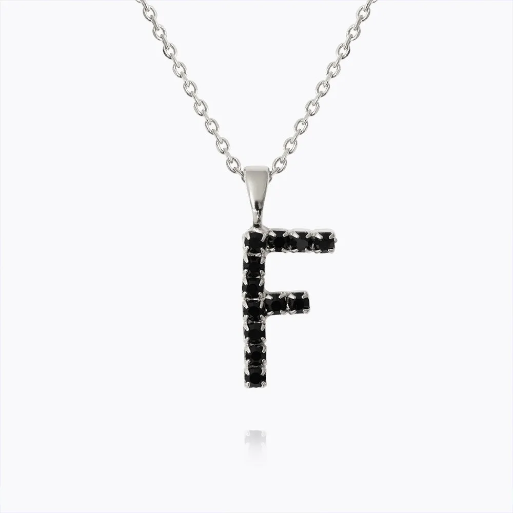 Letter Necklace F / Black