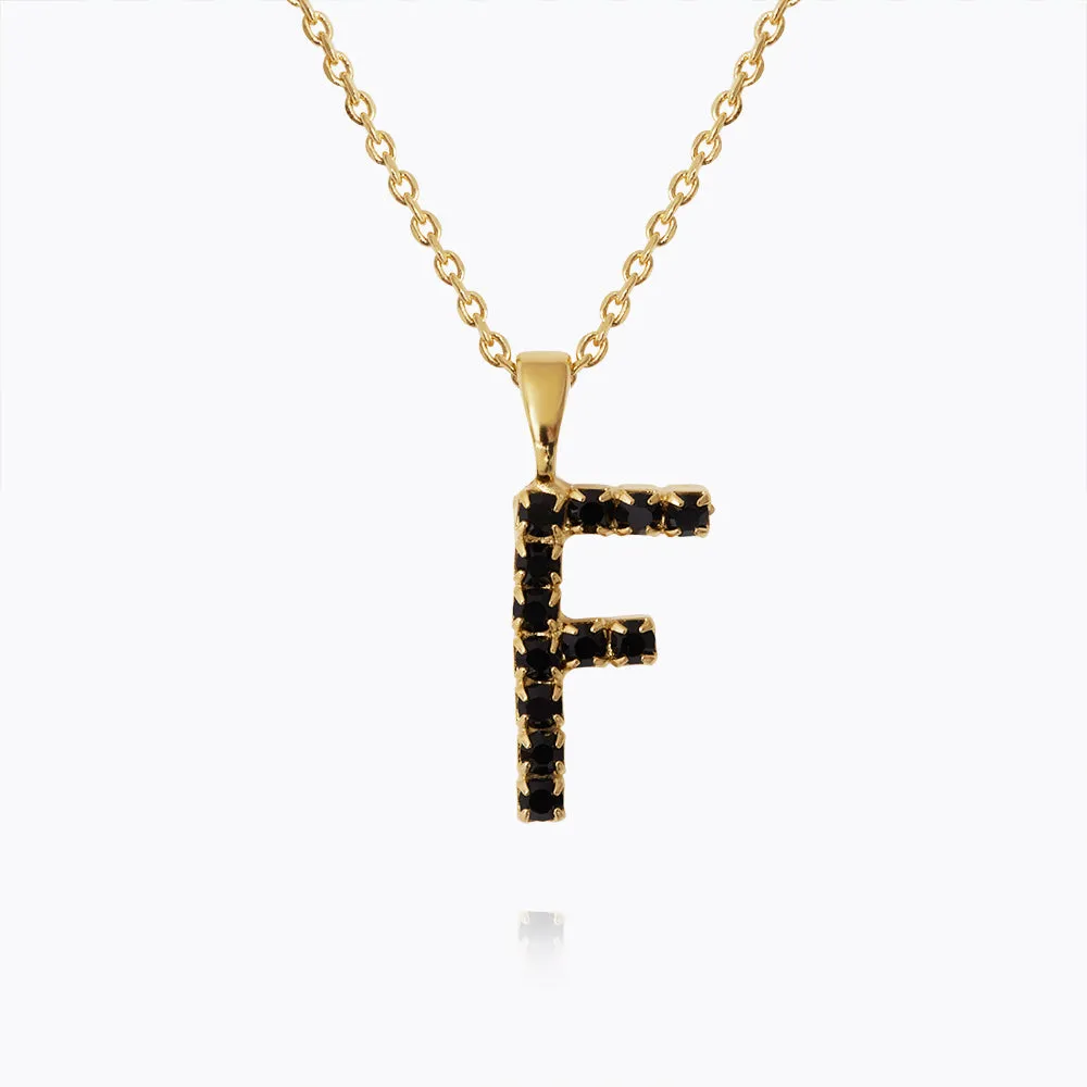 Letter Necklace F / Black