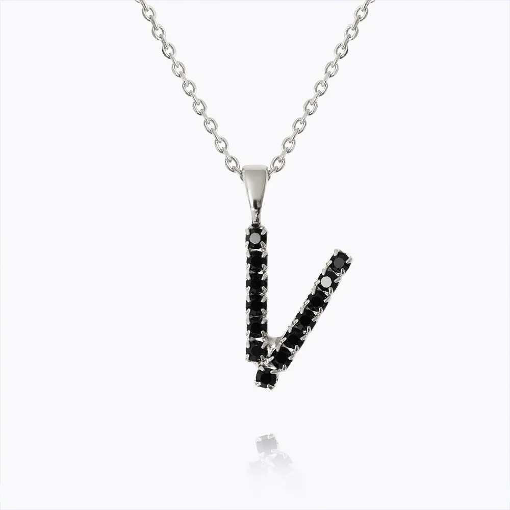 Letter Necklace V / Black