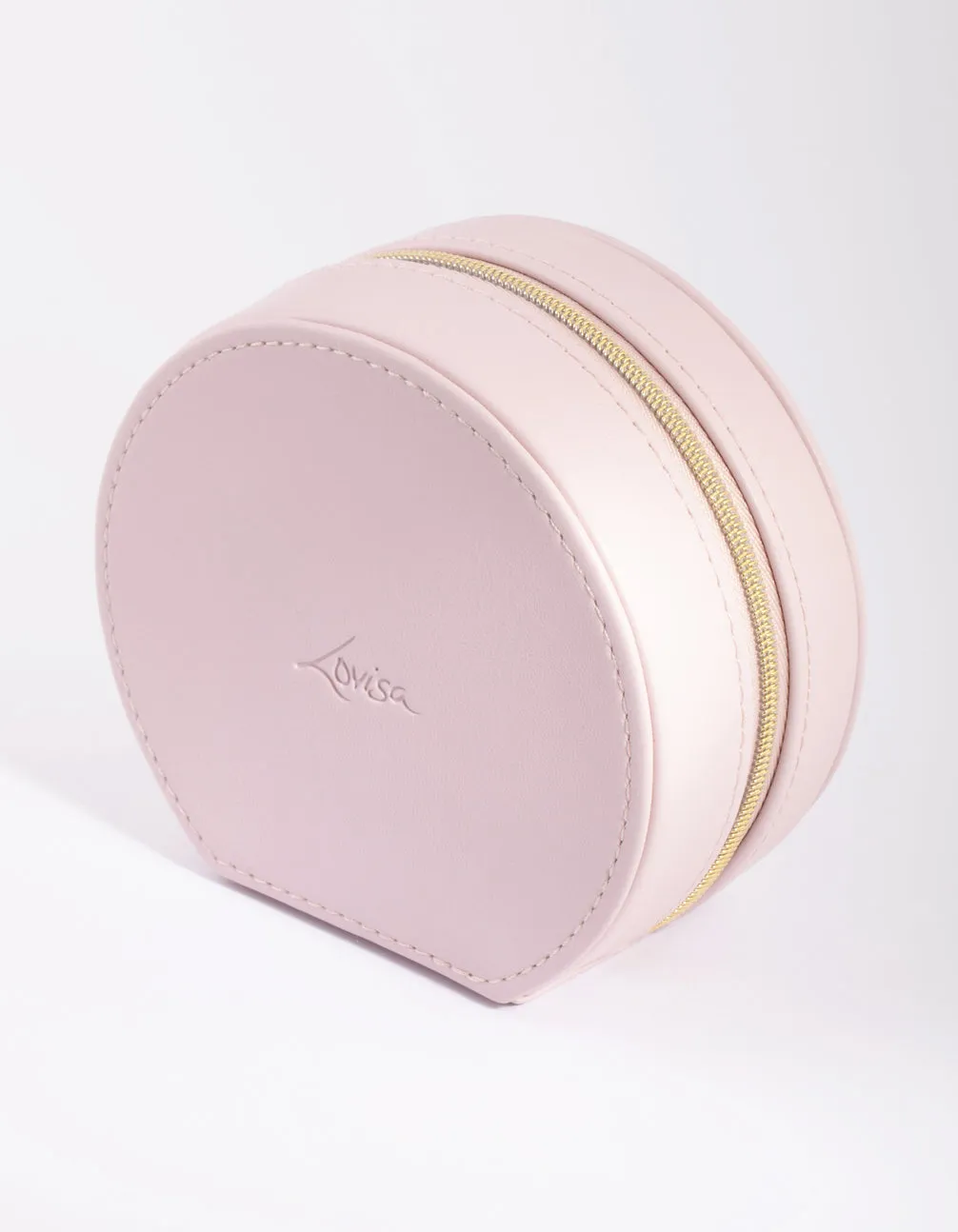 Lilac Faux Leather Mirror Travel Jewellery Box