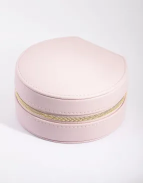 Lilac Faux Leather Mirror Travel Jewellery Box