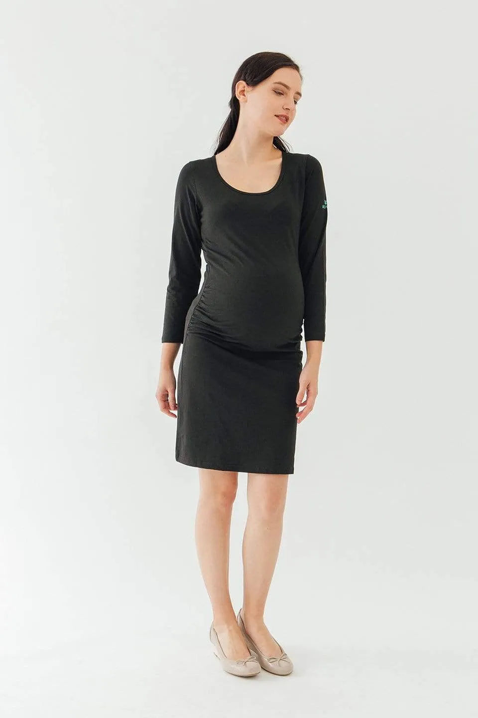 Long Sleeve Charmaine Round Neck Mozzie Dress Black