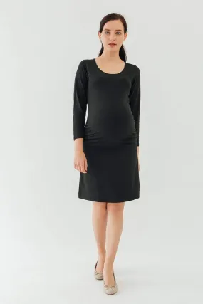 Long Sleeve Charmaine Round Neck Mozzie Dress Black