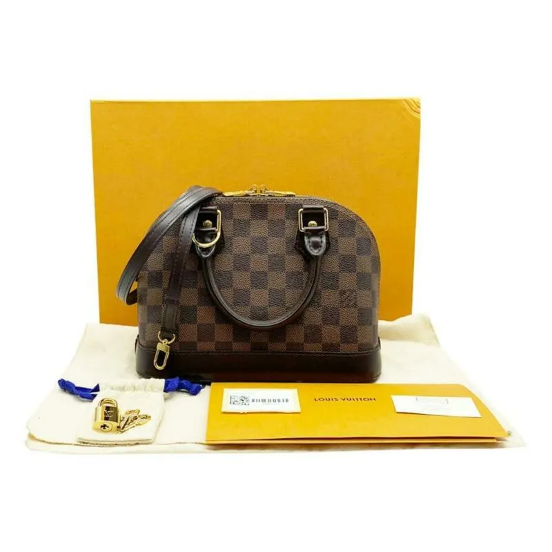 Louis Vuitton Alma Bb Brown Damier Ébène Canvas Cross Body Bag