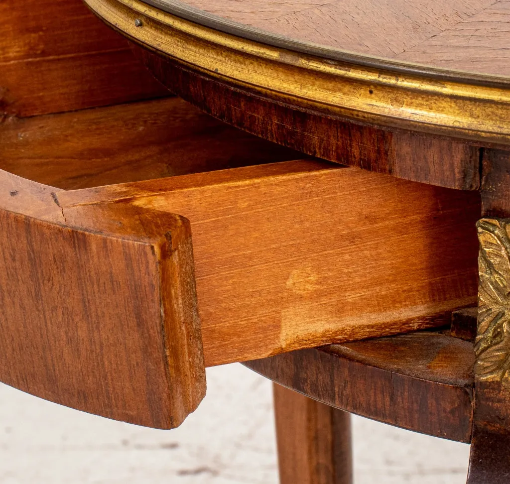 Louis XV Style Parquetry Round Gueridon Table