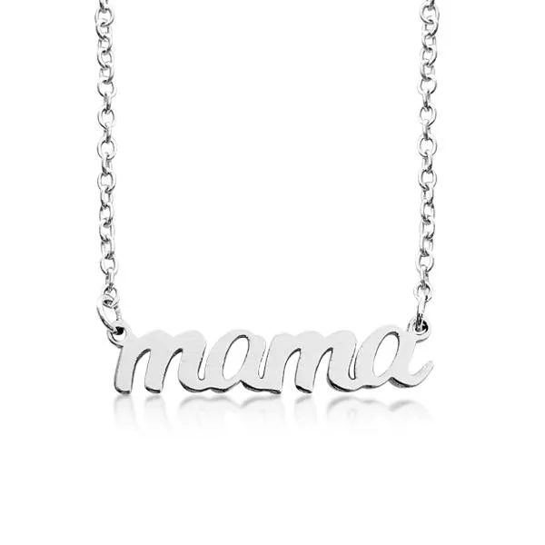 Mama & Me Script Nameplate Necklace Set