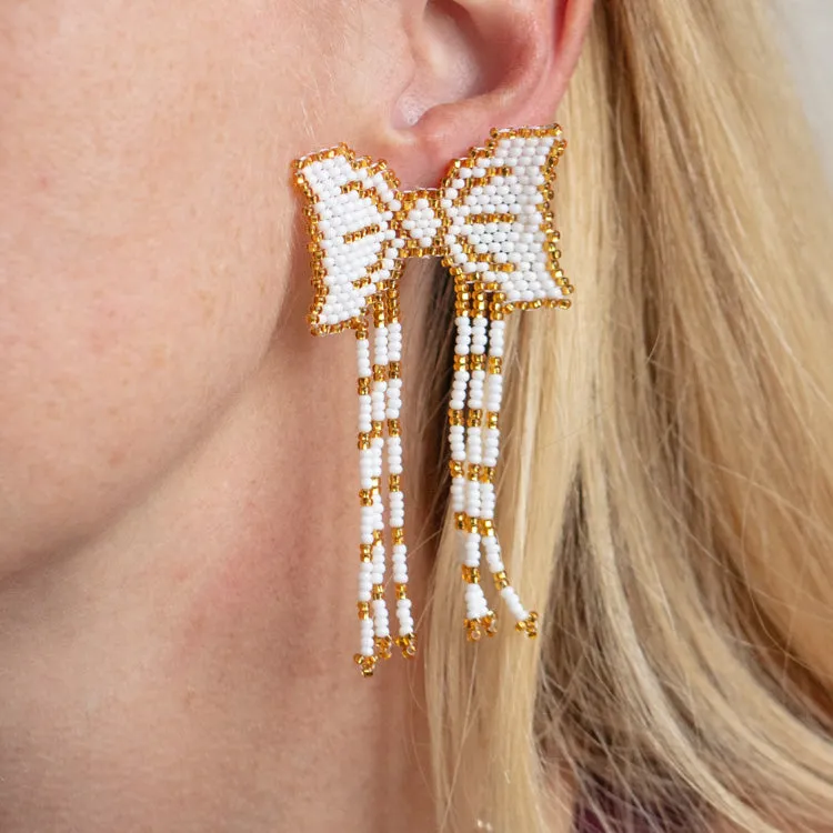 Marli Beaded Bow Earrings