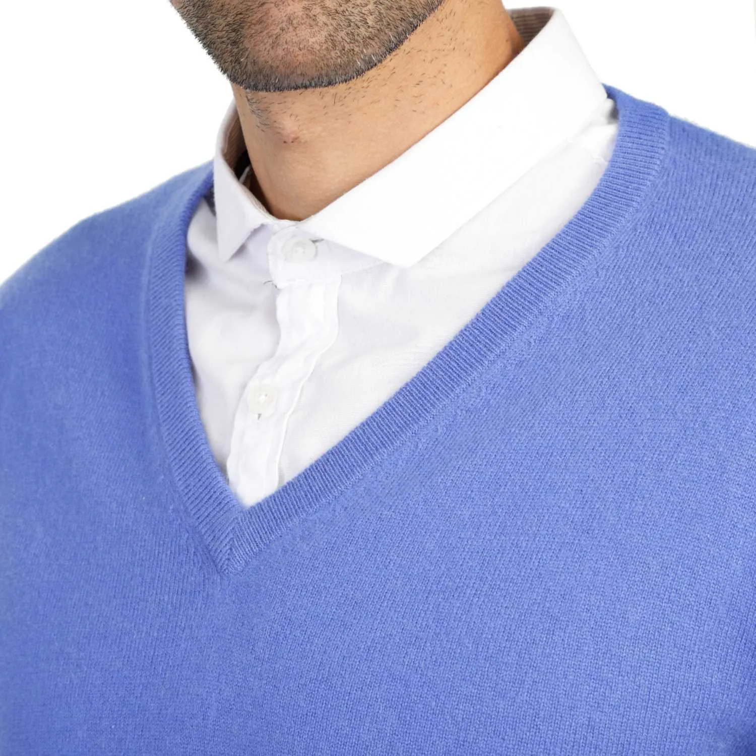 Mens Cashmere V Neck Jumper