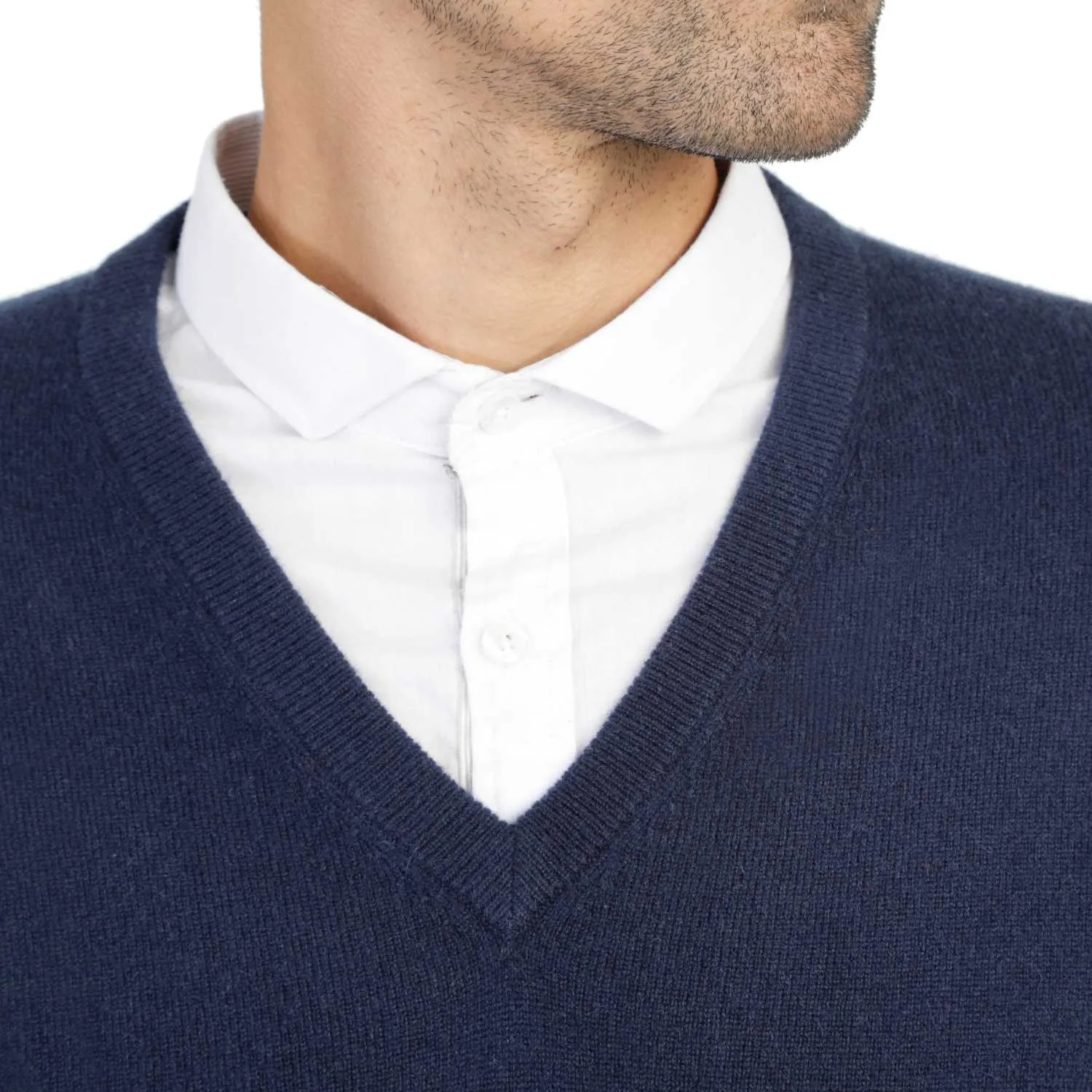 Mens Cashmere V Neck Jumper