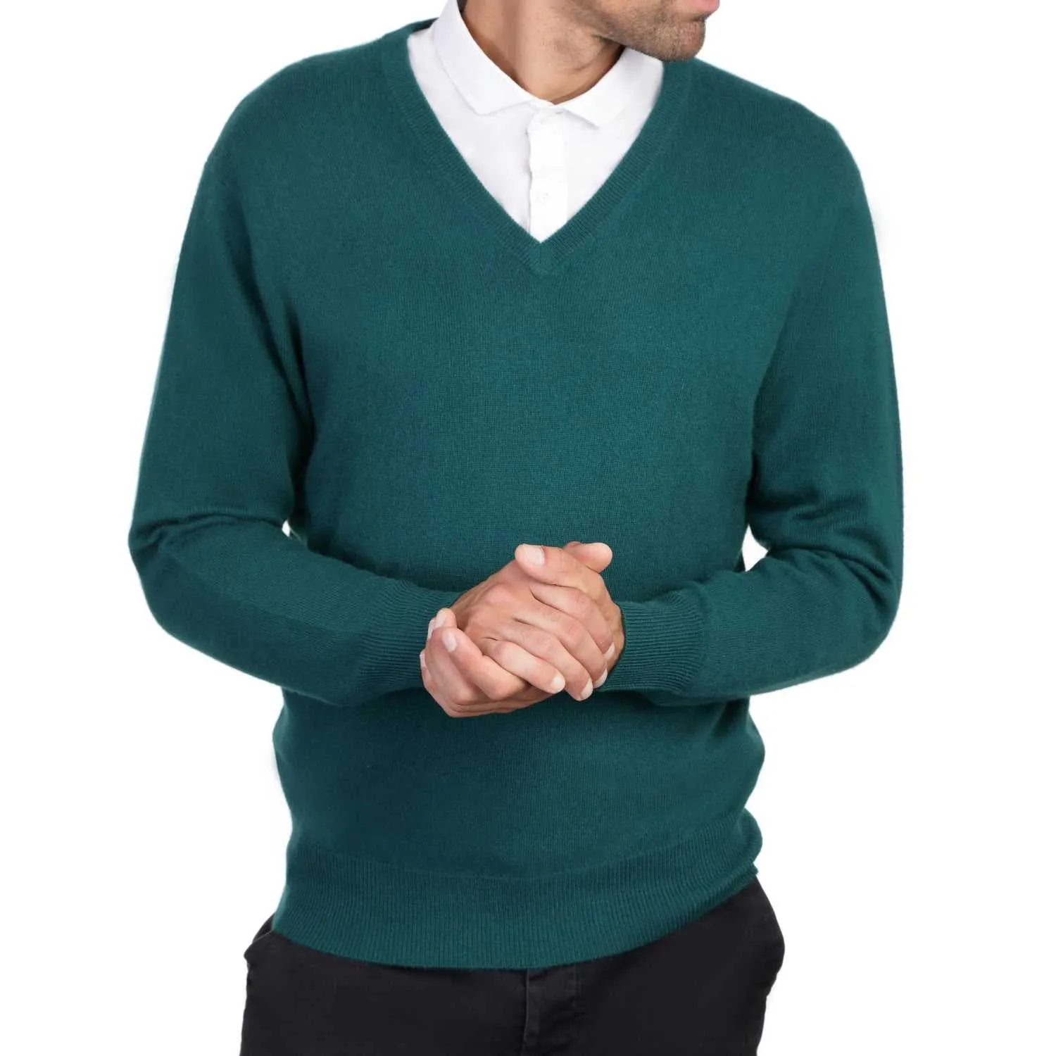 Mens Cashmere V Neck Jumper