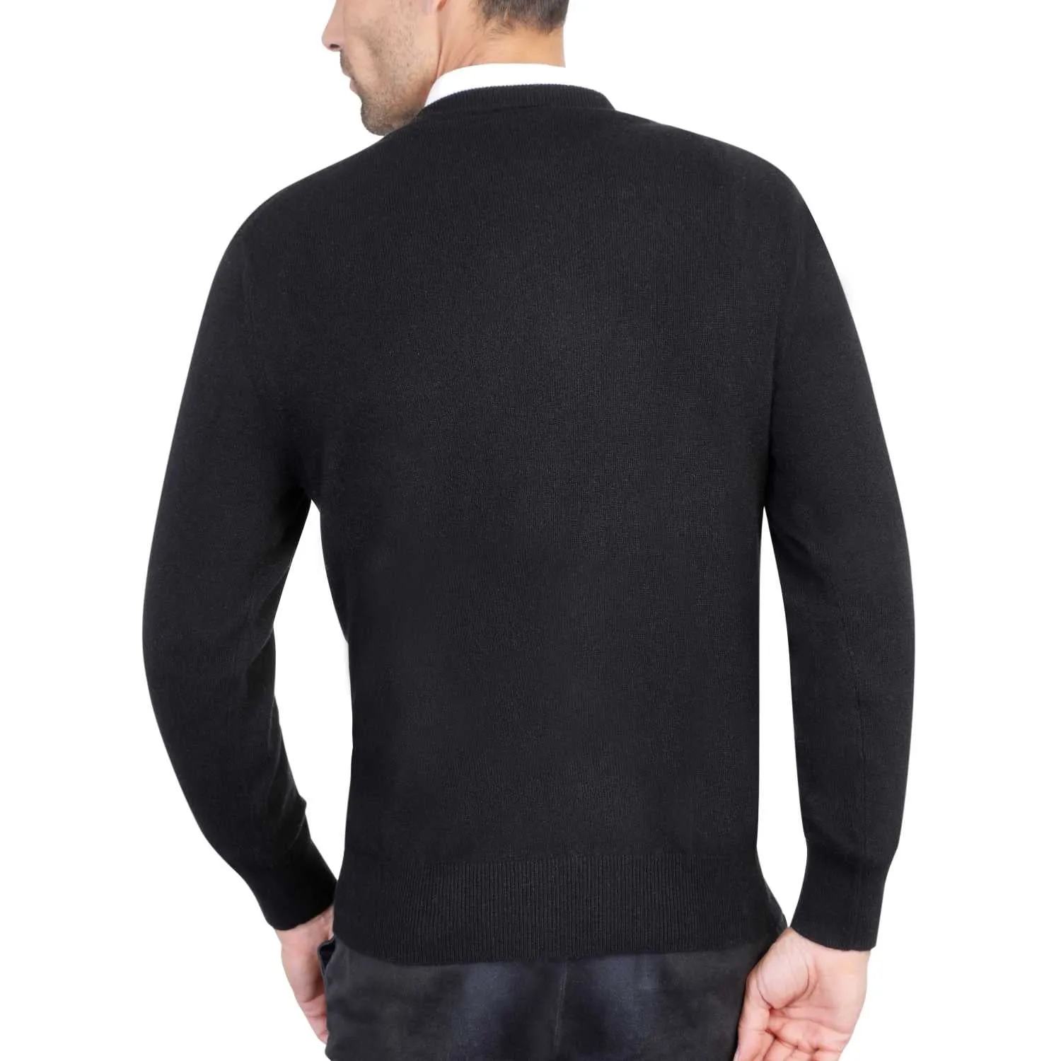 Mens Cashmere V Neck Jumper