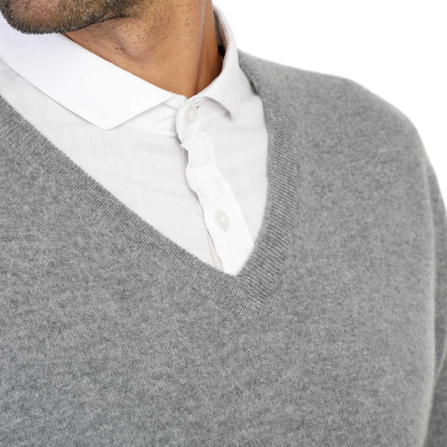 Mens Cashmere V Neck Jumper