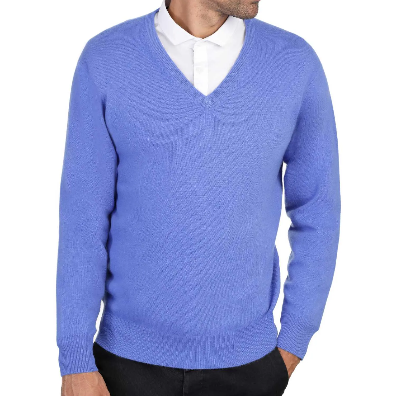 Mens Cashmere V Neck Jumper