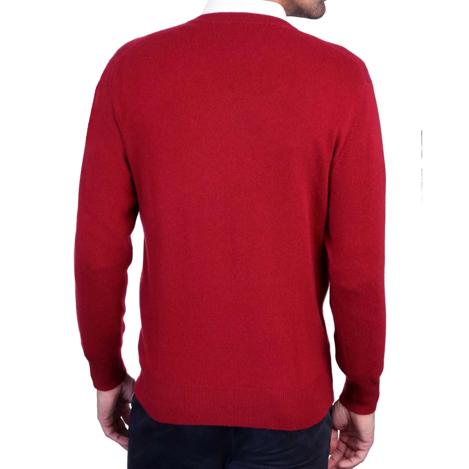 Mens Cashmere V Neck Jumper