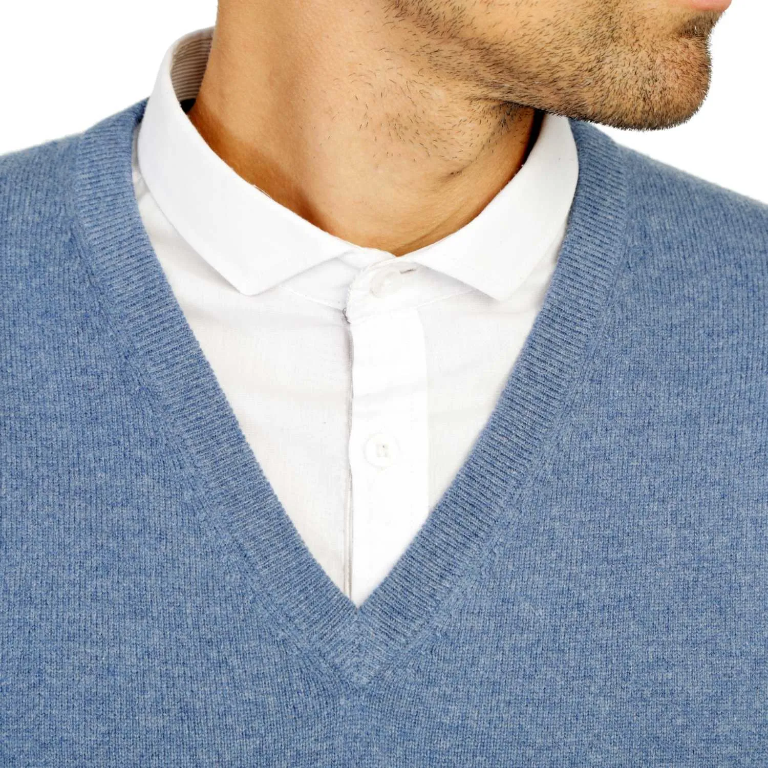 Mens Cashmere V Neck Jumper