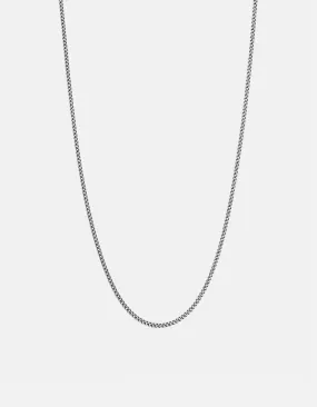 Miansai 2mm 24" Cuban Oxidized Sterling Silver Necklace