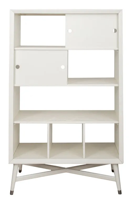 Mid-Century Style White Lacquered Bookcase