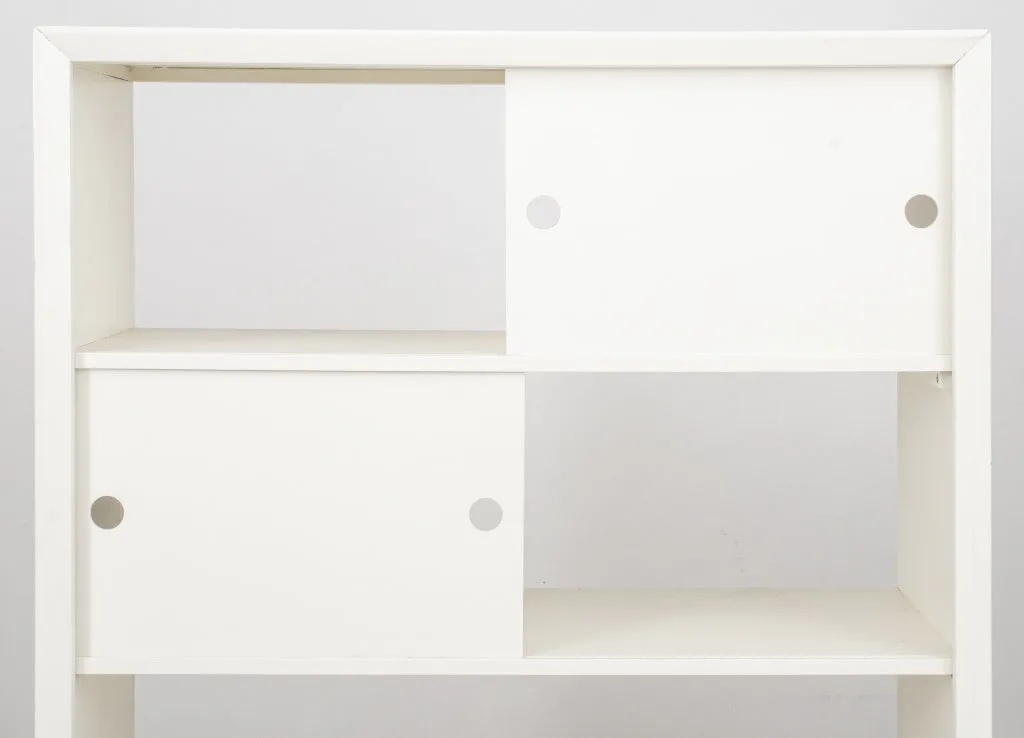 Mid-Century Style White Lacquered Bookcase