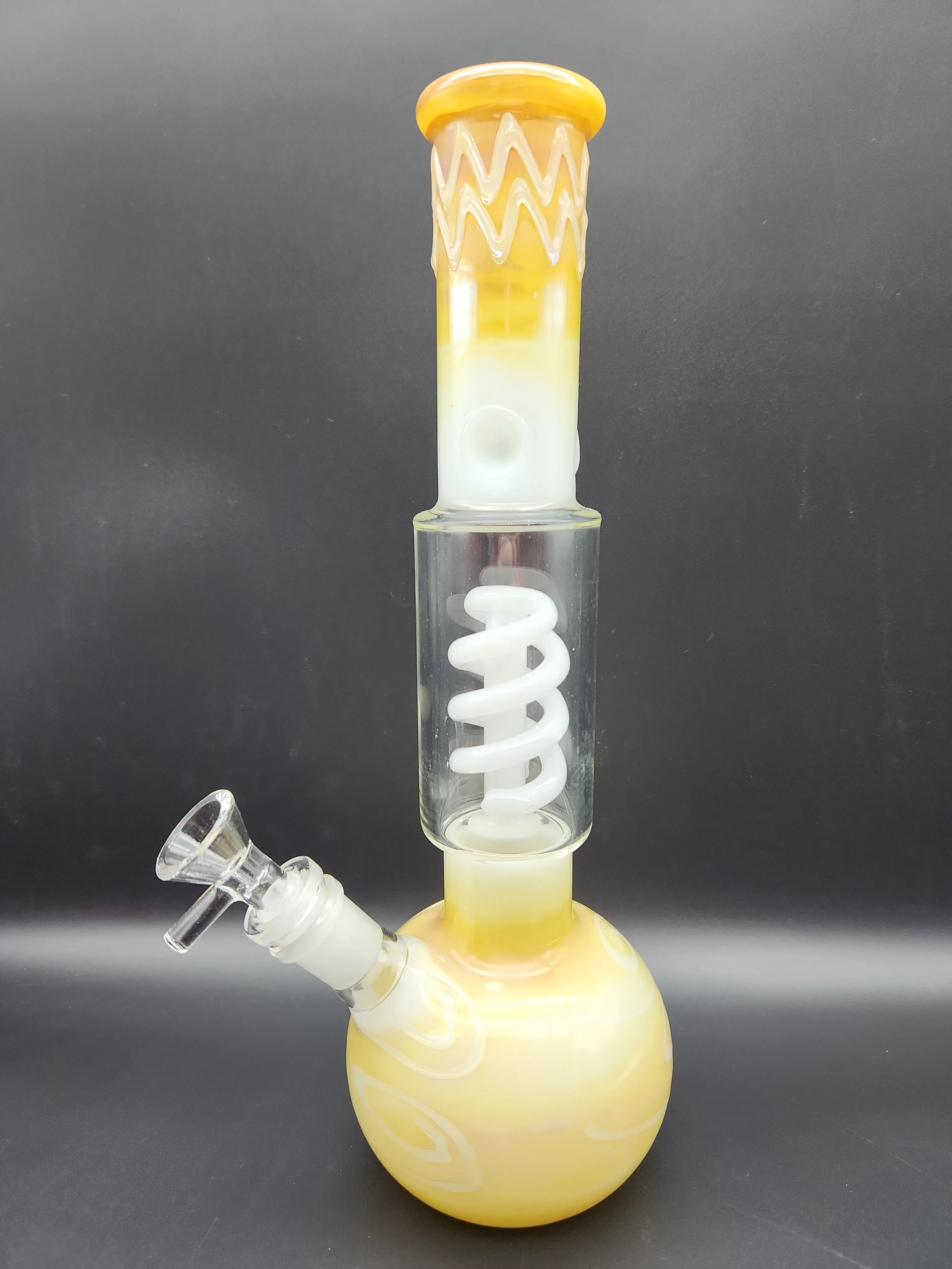 Milky Fade Water Pipe w/ Coil Perc | 11.75 |14mm