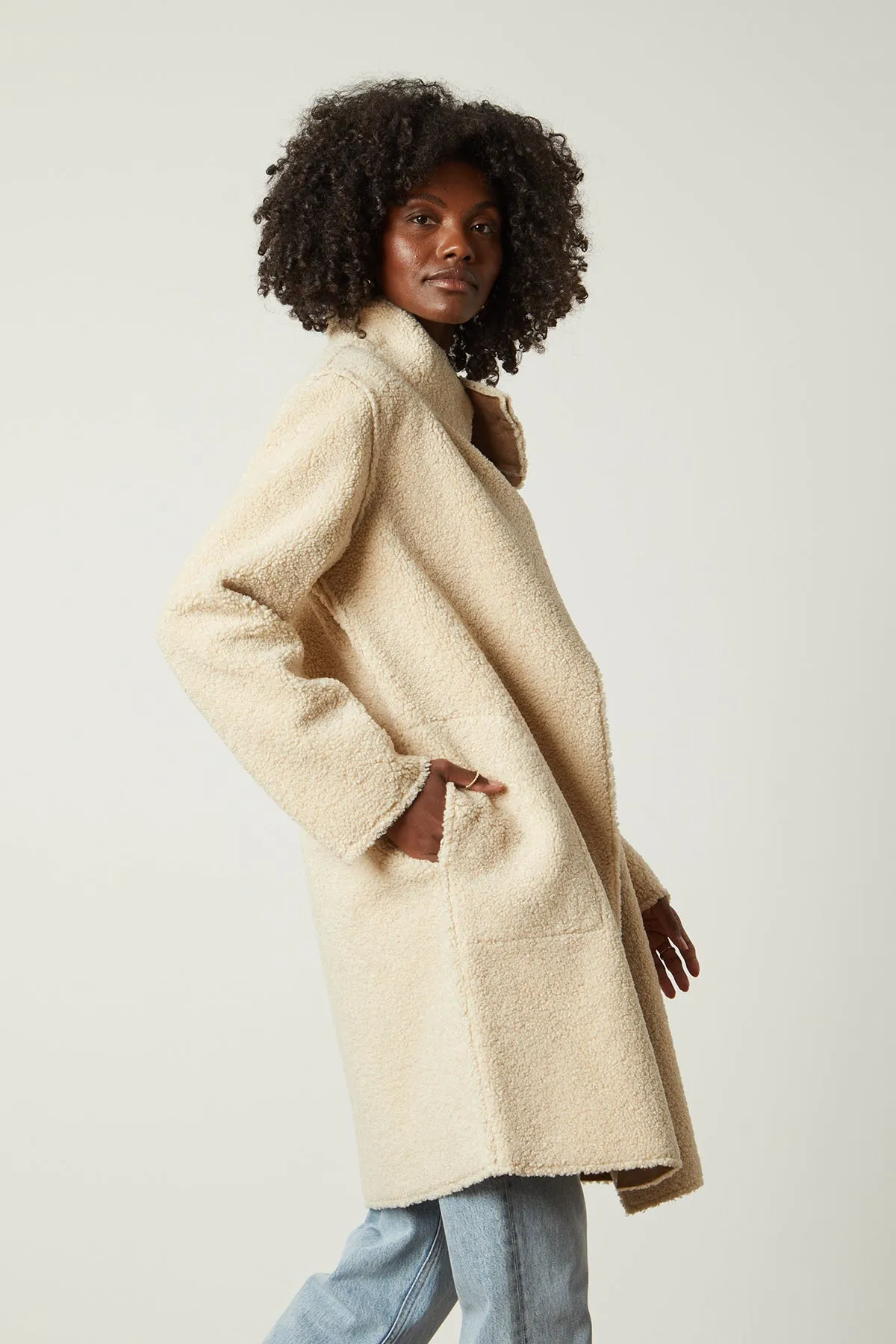 MIRABEL FAUX LUX SHERPA REVERSIBLE COAT