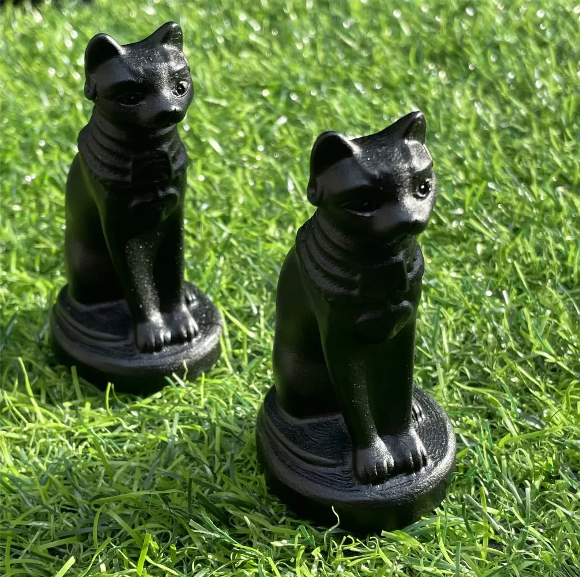 Natural Egyptian black obsidian Egyptian cat  1PC