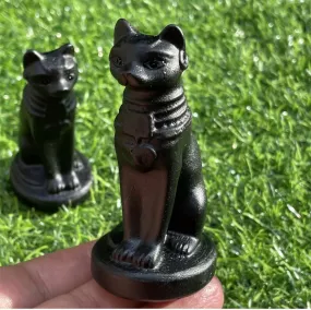 Natural Egyptian black obsidian Egyptian cat  1PC