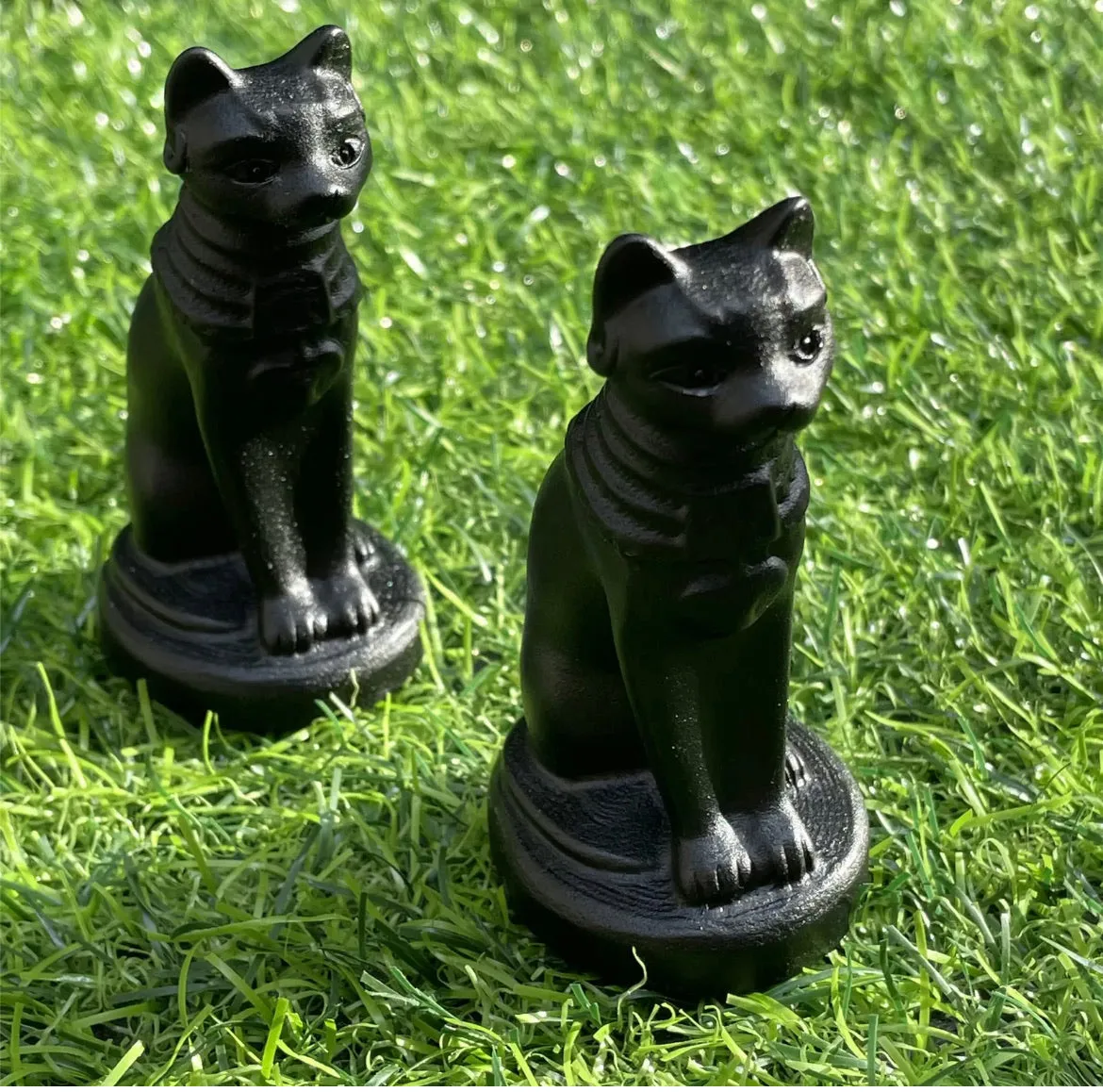 Natural Egyptian black obsidian Egyptian cat  1PC