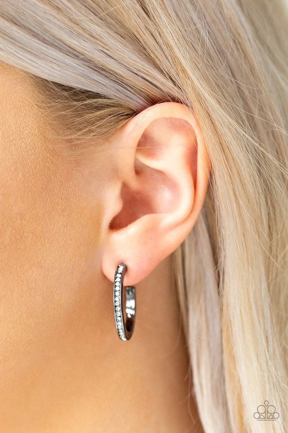 Paparazzi Accessories  - Hoop Haven #E154 Bin - Black Earring