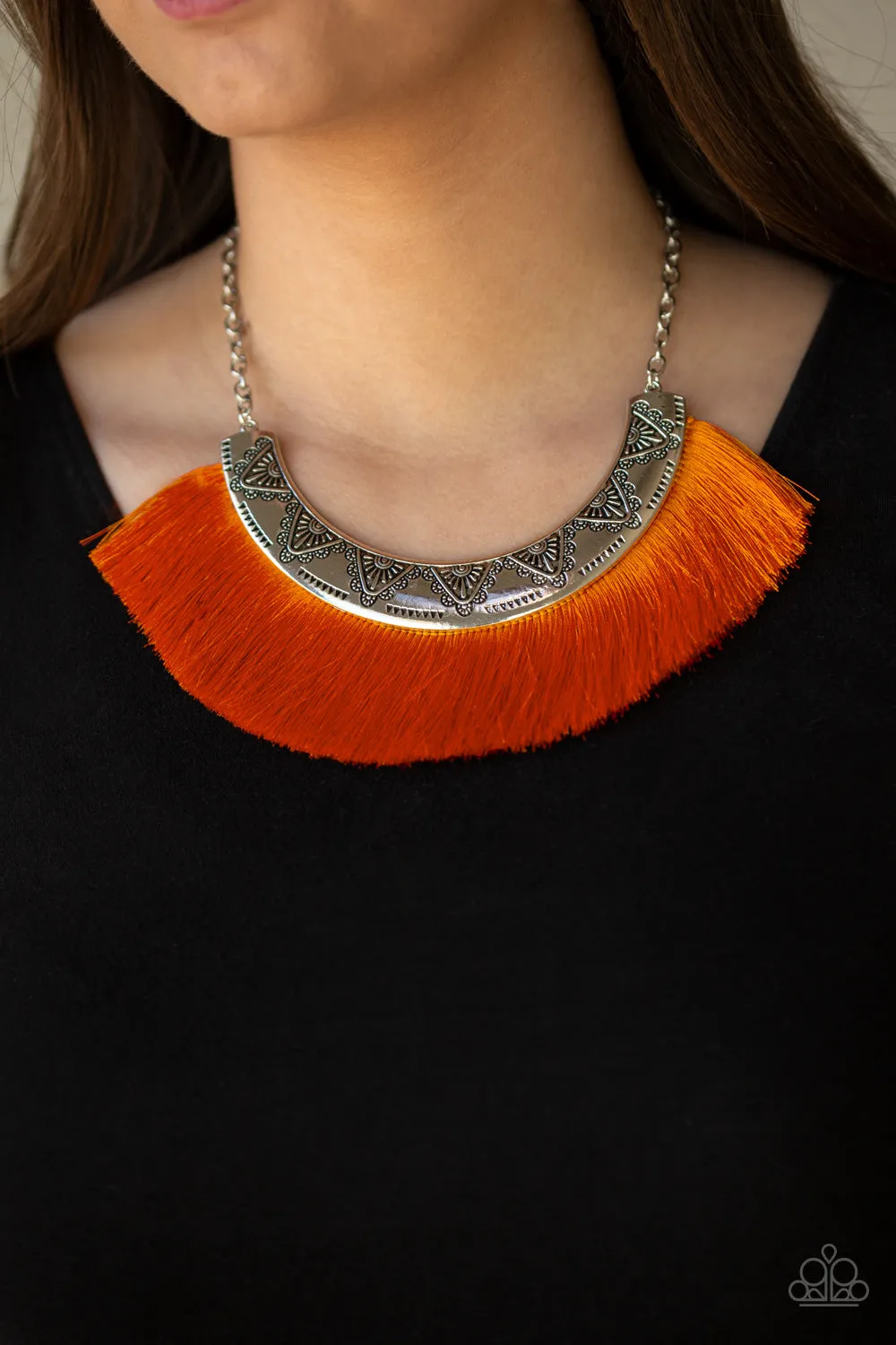 Paparazzi Necklace ~ Might and MANE - Orange Necklace