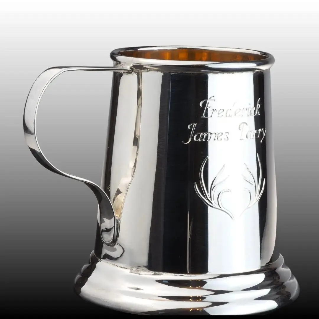 Personalised Hand Engraved Sterling Silver Christening Tankard