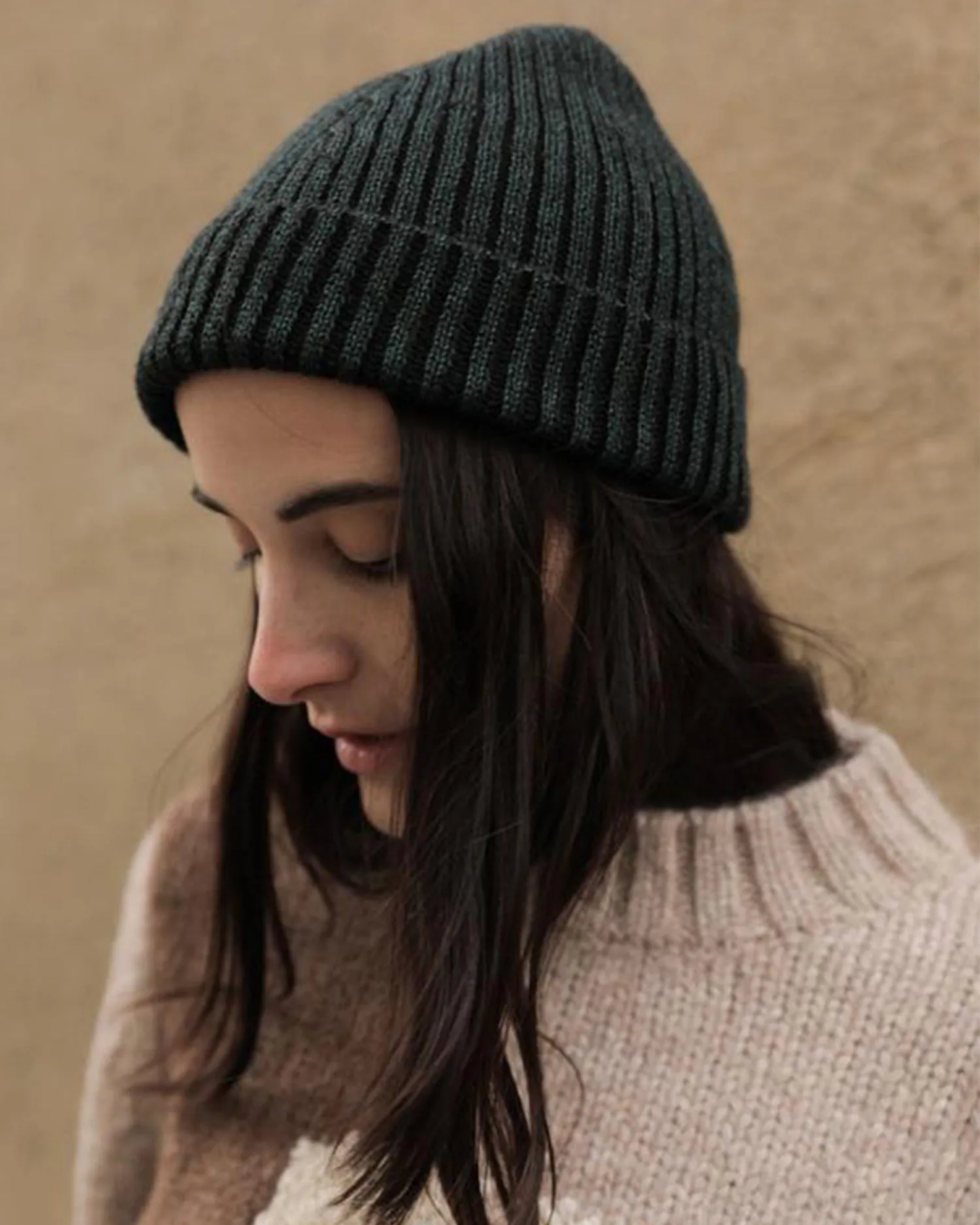 Plaited Ribbed Knit Hat