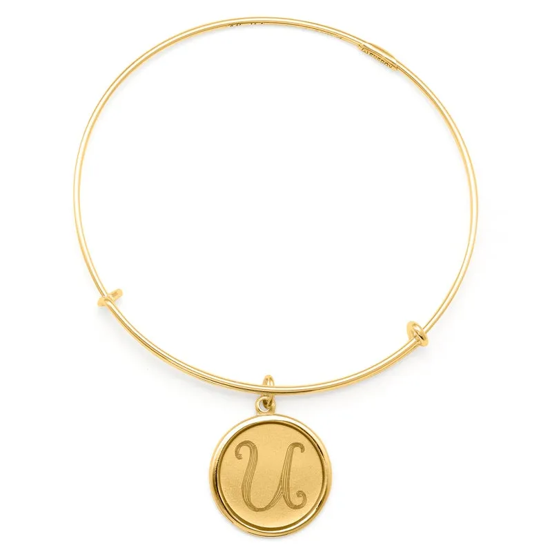 Precious Initial U Charm Bangle