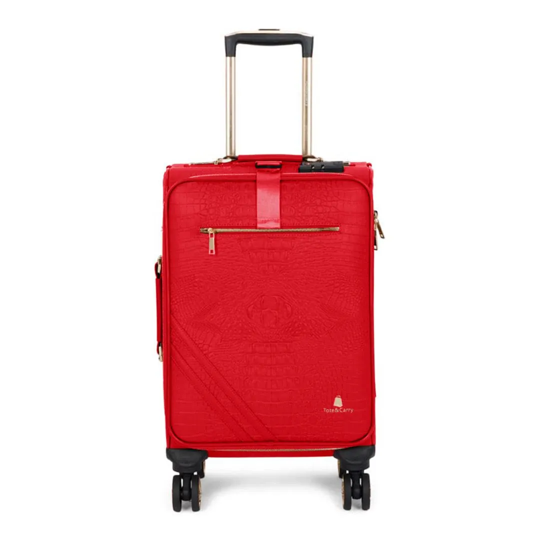 Red Apollo 2 Faux Crocodile Skin 2 Piece Suitcases