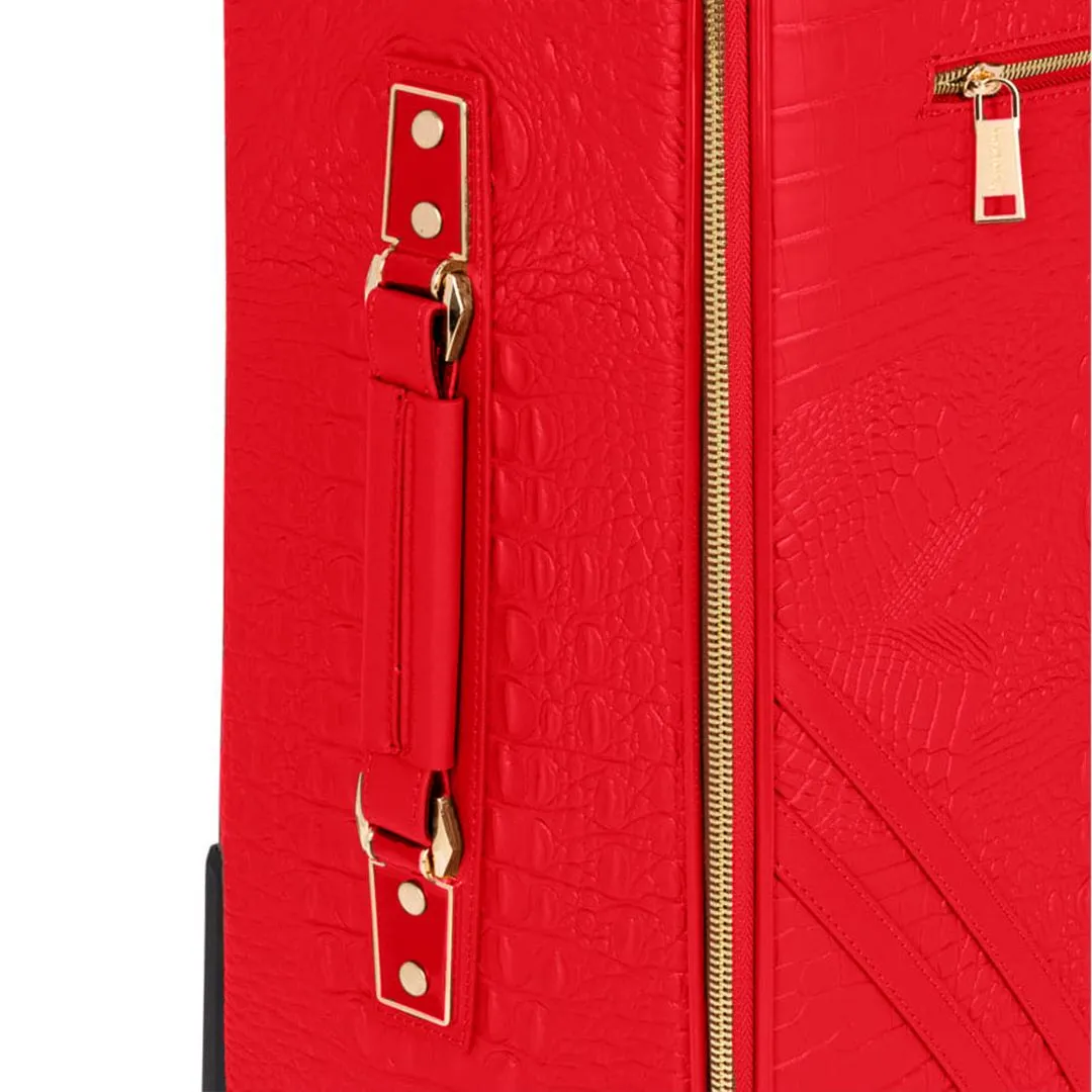 Red Apollo 2 Faux Crocodile Skin 2 Piece Suitcases