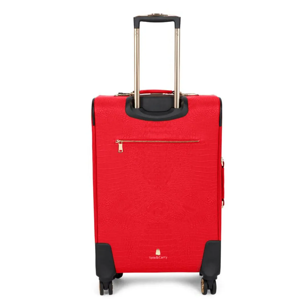 Red Apollo 2 Faux Crocodile Skin 2 Piece Suitcases