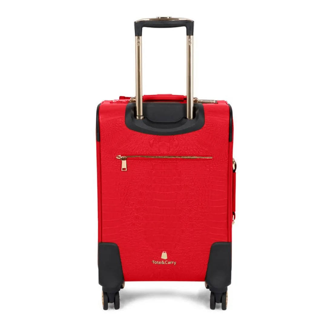 Red Apollo 2 Faux Crocodile Skin 2 Piece Suitcases