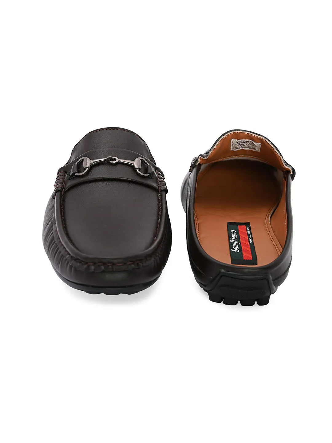 Rein Brown Buckle Mules