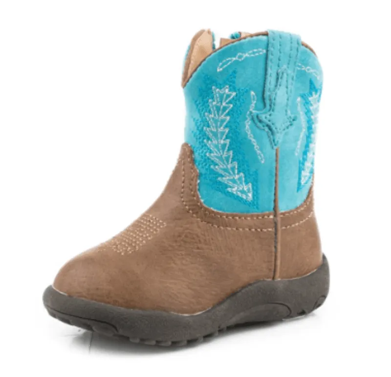 Roper Boots Infant Cowbaby Billy Tan/Turquoise