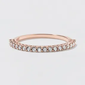 Rose Gold Diamond Half Eternity Wedding Band - Polished 1.5mm