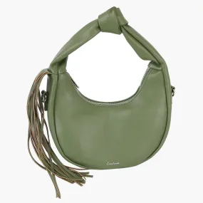 Round Fringe Shoulder Bag - Green