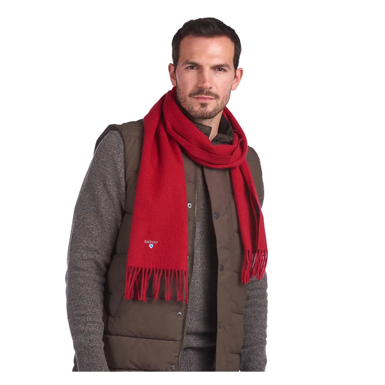 Sciarpa Barbour Lana D'Agnello Rosso