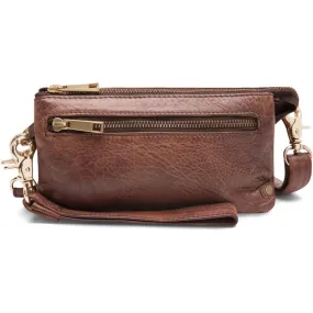 Small leatherbag with golden details / 11998 - Brandy