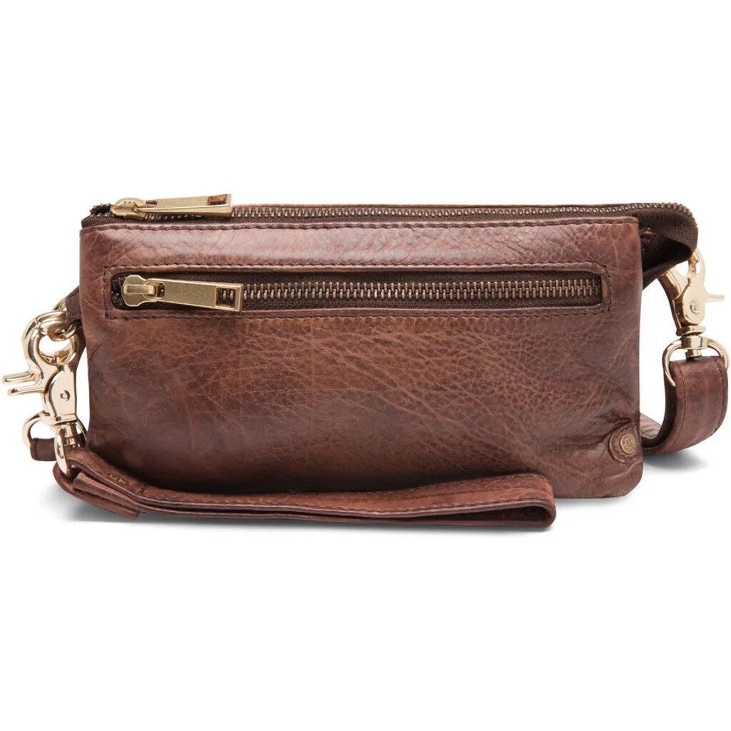 Small leatherbag with golden details / 11998 - Brandy