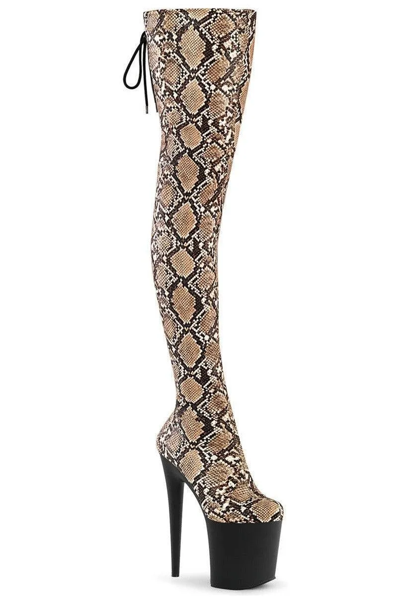 SS-FLAMINGO-3008SP-BT Animal Faux Leather Thigh Boot