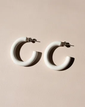 SS925 Louise Hoops in Alabaster