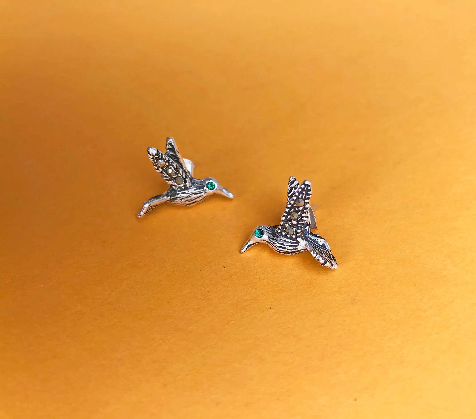 STERLING SILVER HUMMINGBIRD EARRINGS