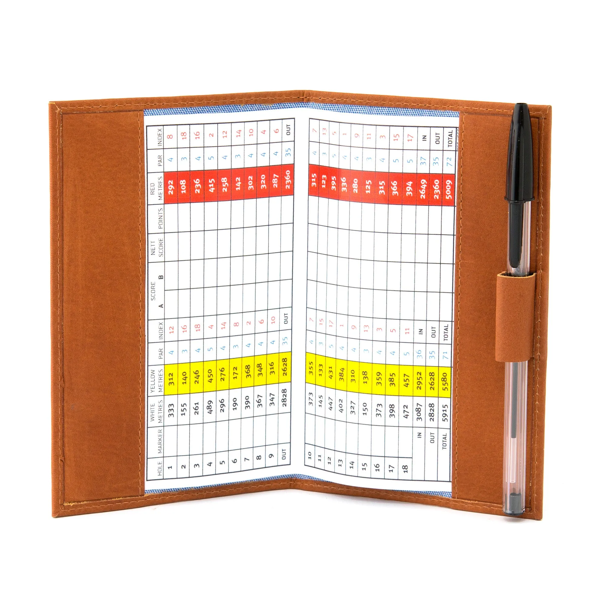 Tan Leather Golf Scorecard Holder By Gryphen